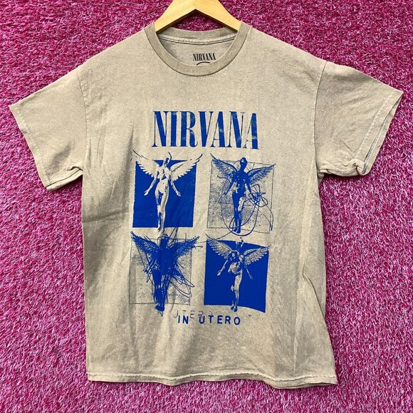 Nirvana In Utero Album Cover Pop Art Angel Grunge Band Tee Medium - Picture 1 of 4
